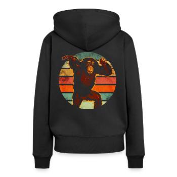 Chimpanzé Bonobo - Sweat à capuche Premium bio Femme - noir - Dos - Julia (174cm)