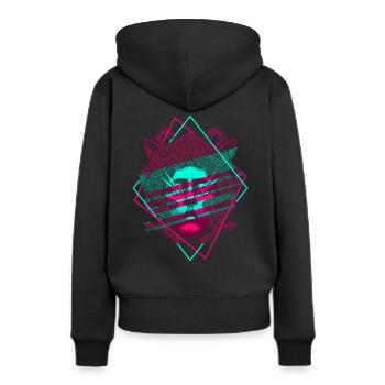 Méduse Vaporwave Mythologie grecque - Sweat à capuche Premium bio Femme - noir - Dos - Julia (174cm)