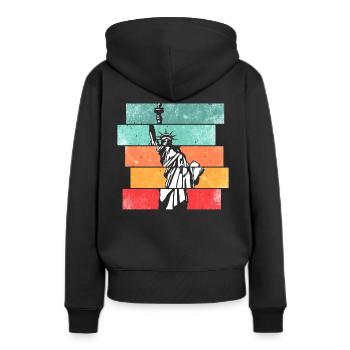 Statue - Sweat à capuche Premium bio Femme - noir - Dos - Julia (174cm)