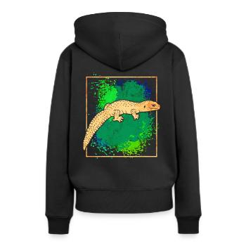 Salamander - Frauen Premium Bio Hoodie - Schwarz - Hinten - Julia (174cm)