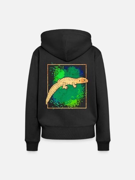 Salamander - Frauen Premium Bio Hoodie - Schwarz