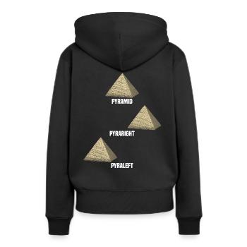 Pyramides drôles - Sweat à capuche Premium bio Femme - noir - Dos - Julia (174cm)