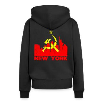 Communiste soviétique de New York - Sweat à capuche Premium bio Femme - noir - Dos - Julia (174cm)