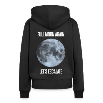 Encore la pleine lune, ça dégénère - Sweat à capuche Premium bio Femme - noir - Dos - Julia (174cm)