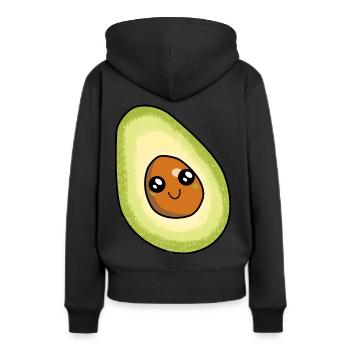 Avocado Frucht naschen Speise Früchte Vitamine - Frauen Premium Bio Hoodie - Schwarz - Hinten - Julia (174cm)