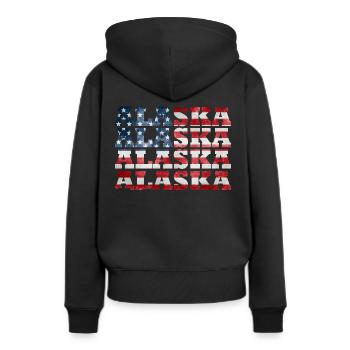 Alaska - Sweat à capuche Premium bio Femme - noir - Dos - Julia (174cm)