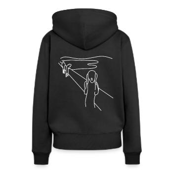 Scream Art Art Gift Modern One Line Painting - Women’s Premium Organic Hoodie - black - Back - Julia (174cm)