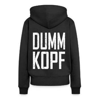 fool - Women’s Premium Organic Hoodie - black - Back - Julia (174cm)