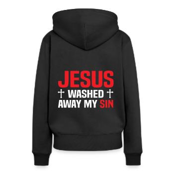 Jésus-Christ - Sweat à capuche Premium bio Femme - noir - Dos - Julia (174cm)