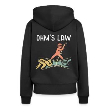 La loi de l’électrotechnique blague - Sweat à capuche Premium bio Femme - noir - Dos - Julia (174cm)