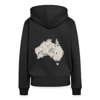 Cool Australia Elements And Animals Map Gift - Women’s Premium Organic Hoodie - black - Back - Julia (174cm)