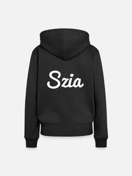 Ungarischer Szia-Gruß - Frauen Premium Bio Hoodie - Schwarz