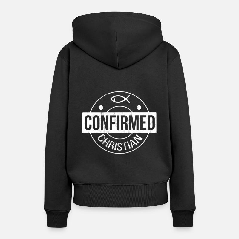 Cadeaux de confirmation catholique pour garçons et filles - Sweat à capuche Premium bio Femme - noir