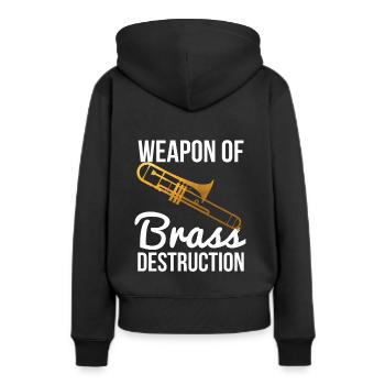 Lustige Posaune Spieler Geschenkwaffe aus Messing - Frauen Premium Bio Hoodie - Schwarz - Hinten - Julia (174cm)