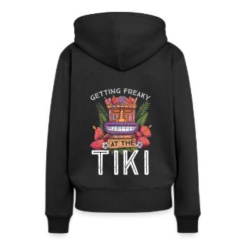 Freaky werden auf der Tiki Luau Party Hawaii - Frauen Premium Bio Hoodie - Schwarz - Hinten - Julia (174cm)