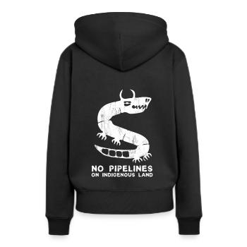 Pas de pipelines sur les terres autochtones des Indiens Sioux - Sweat à capuche Premium bio Femme - noir - Dos - Julia (174cm)
