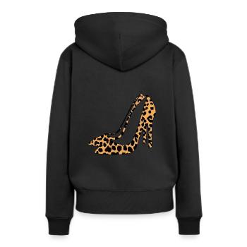 Chaussure à imprimé animal léopard Escarpin talon aiguille - Sweat à capuche Premium bio Femme - noir - Dos - Julia (174cm)