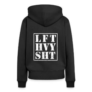 Lft Hvy Sht Funny Lift Schwergewicht Lifting Bulk - Frauen Premium Bio Hoodie - Schwarz - Hinten - Julia (174cm)