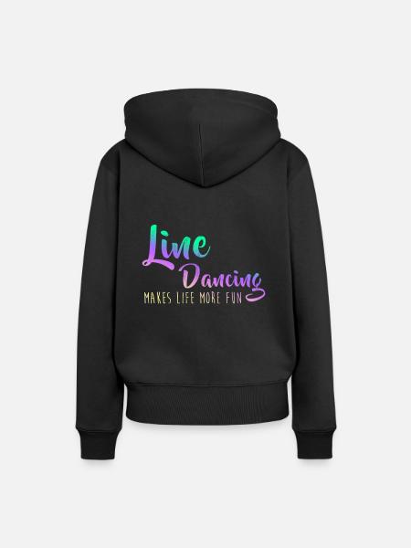 Line-tanssi tekee elämästä hauskempaa matkaa - Dame Premium hoodie, økologisk bomuld - sort