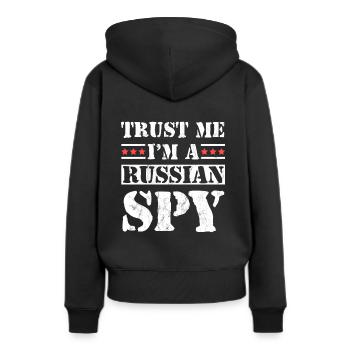 Croyez-moi, je suis un espion russe drôle URSS soviétique - Sweat à capuche Premium bio Femme - noir - Dos - Julia (174cm)