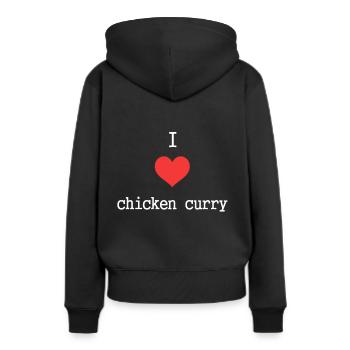 Ich liebe Chicken Curry Herz Lustiges Geschenk - Frauen Premium Bio Hoodie - Schwarz - Hinten - Julia (174cm)