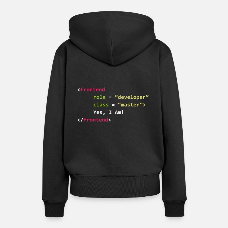 Lustiger Geschenkcodierer-Programmierer des Frontend-Entwicklers - Frauen Premium Bio Hoodie - Schwarz