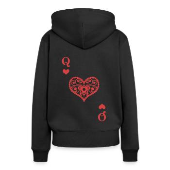 Carte à jouer Queen Of Hearts Texas Hold'Em Poker - Sweat à capuche Premium bio Femme - noir - Dos - Julia (174cm)