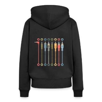 Patch Bay pour les nerds audio, ingénieur audio, - Sweat à capuche Premium bio Femme - noir - Dos - Julia (174cm)