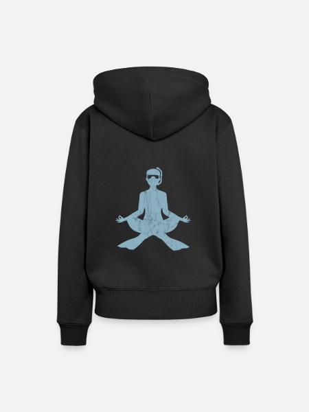 Meditation Freitaucher Freitauchen Design - Frauen Premium Bio Hoodie - Schwarz