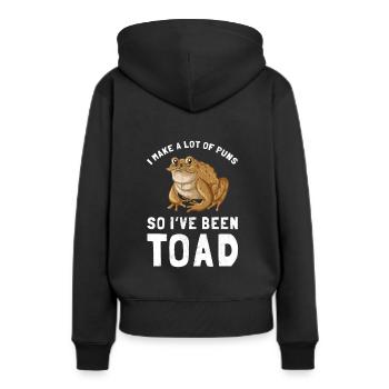 Kröte Wortspiel - Frauen Premium Bio Hoodie - Schwarz - Hinten - Julia (174cm)