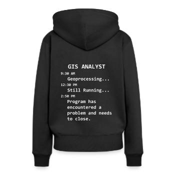 Lustiger Gis-Analyst - Frauen Premium Bio Hoodie - Schwarz - Hinten - Julia (174cm)
