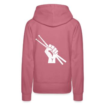 Drums - Women’s Premium Organic Hoodie - mauve - Back - Isabella (175cm)