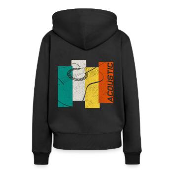 Akustik Gitarre - Frauen Premium Bio Hoodie - Schwarz - Hinten - Julia (174cm)
