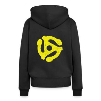 vinyle - Sweat à capuche Premium bio Femme - noir - Dos - Julia (174cm)