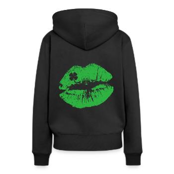 St. Patricks Day - Frauen Premium Bio Hoodie - Schwarz - Hinten - Julia (174cm)
