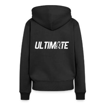 Ultimate Frisbee - Frauen Premium Bio Hoodie - Schwarz - Hinten - Julia (174cm)