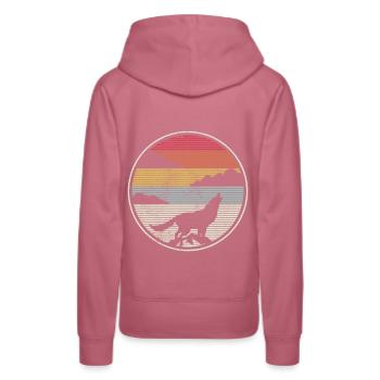 Wolf Vintage Retro Geschenk - Frauen Premium Bio Hoodie - Malve - Hinten - Isabella (175cm)