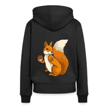 Eichhörnchen Nager Nagetier Waldbewohner Geschenk - Frauen Premium Bio Hoodie - Schwarz - Hinten - Julia (174cm)