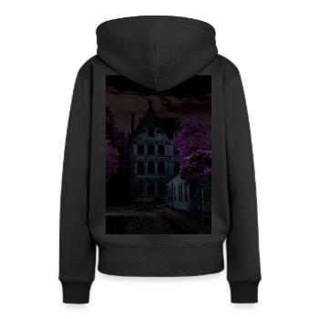 Das vergessene Spukhaus - Frauen Premium Bio Hoodie - Schwarz - Hinten - Julia (174cm)