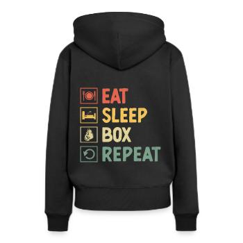 Manger Sleep Box Répéter Boxer Sports Force Athlète - Sweat à capuche Premium bio Femme - noir - Dos - Julia (174cm)