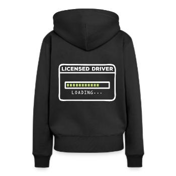 Auto-école - Sweat à capuche Premium bio Femme - noir - Dos - Julia (174cm)