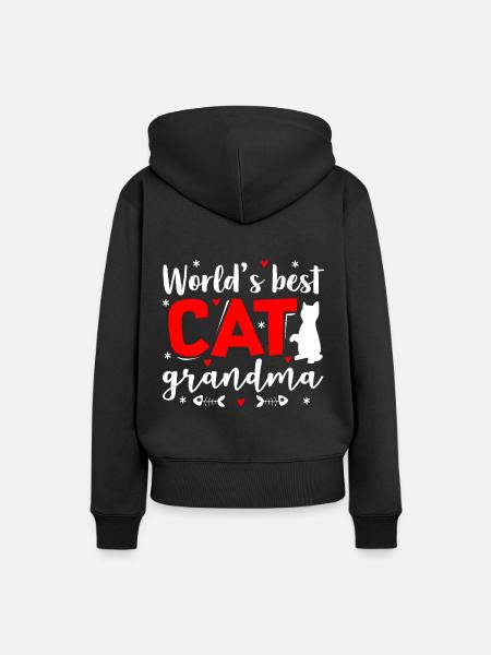 World's Best Cat Grandma Cat Lover Cat Owner Pet A - Frauen Premium Bio Hoodie - Schwarz