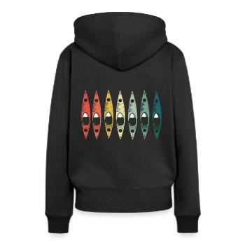 Kajak Verein - Frauen Premium Bio Hoodie - Schwarz - Hinten - Julia (174cm)