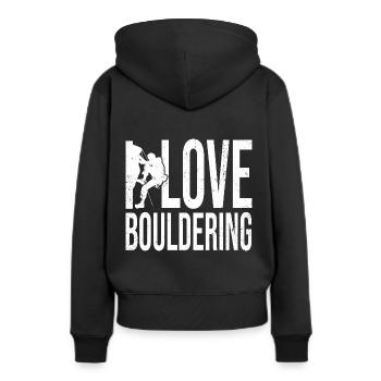 I Love Bouldering Rock Boulder Rock Climber Climbi - Frauen Premium Bio Hoodie - Schwarz - Hinten - Julia (174cm)