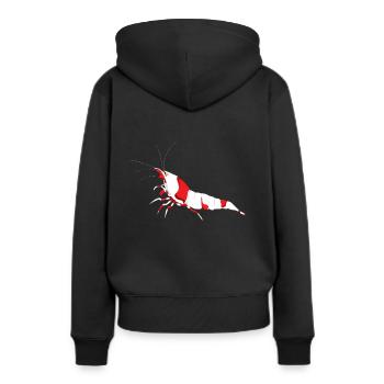 Crevette Cristal Rouge - Sweat à capuche Premium bio Femme - noir - Dos - Julia (174cm)