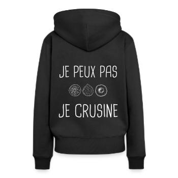 JE PEUX PAS JE CRUSINE - Sweat à capuche Premium bio Femme - noir - Dos - Julia (174cm)