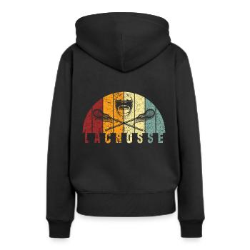Lacrosse - Frauen Premium Bio Hoodie - Schwarz - Hinten - Julia (174cm)