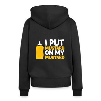 Moutarde Moutarde jaune Délicieux manger de la moutarde chaude - Sweat à capuche Premium bio Femme - noir - Dos - Julia (174cm)