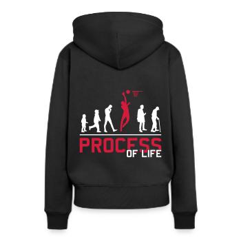 Basketball Prozess des Lebens Basketball - Frauen Premium Bio Hoodie - Schwarz - Hinten - Julia (174cm)