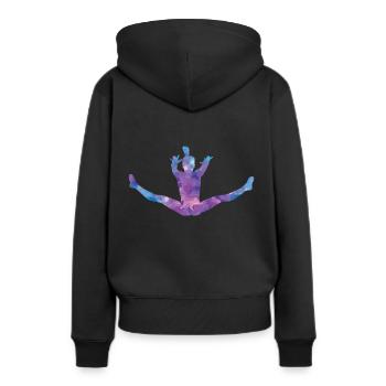 Turnerin Gymnastik - Frauen Premium Bio Hoodie - Schwarz - Hinten - Julia (174cm)